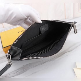 FENDI Желтый клатч из ПВХ с аккордеонной конструкцией Артикул： 