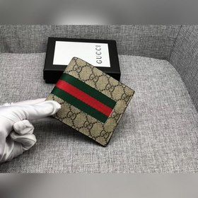 GUCCI  Мужской короткий кошелек Модель： 508569 ПВХ с кожей  Ра