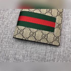 GUCCI  Мужской короткий кошелек Модель： 508569 ПВХ с кожей  Ра