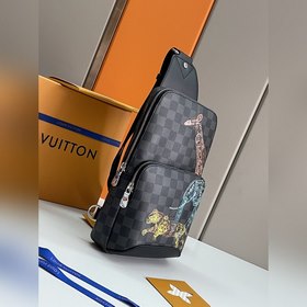 LV AVENUE Сумка через плечо Модель N45277 Черный шелкография  Су