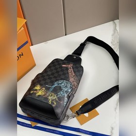 LV AVENUE Сумка через плечо Модель N45277 Черный шелкография  Су