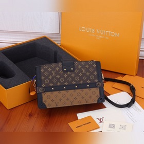 LV Trunk Clutch Сумка Модель： M43596 Мягкая ткань Monogram и Mon