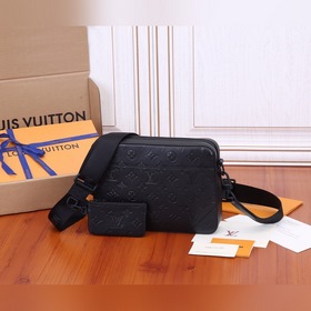 LV Duo Почтальонская сумка Модель： M69827 На коже Monogram Shadow