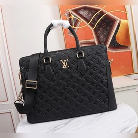 LV Ручная сумка для документов из кожи бычка с двойной молнией, и