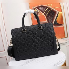 LV Ручная сумка для документов из кожи бычка с двойной молнией, и