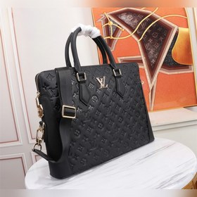 LV Ручная сумка для документов из кожи бычка с двойной молнией, и
