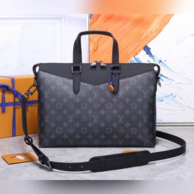 Мужской портфель LV, модель： M40566, черный, с узором «старая кож