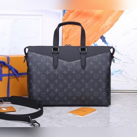 Мужской портфель LV, модель： M40566, черный, с узором «старая кож