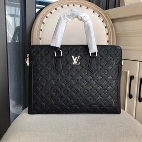 LV Ручная сумка для документов из кожи бычка с двойной молнией, и