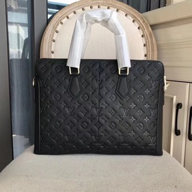LV Ручная сумка для документов из кожи бычка с двойной молнией, и