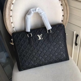 LV Ручная сумка для документов из кожи бычка с двойной молнией, и