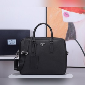 PRADA Модель： 0891 Мужской портфель Оригинальная кожа с кресто