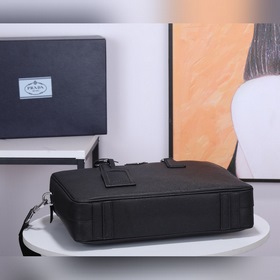 PRADA Модель： 0891 Мужской портфель Оригинальная кожа с кресто