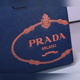 PRADA Новая мужская сумка для документов, модель 2VG039, темно-си