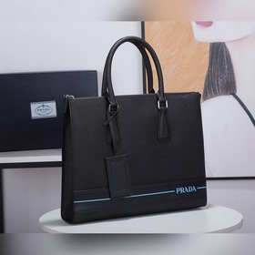 Мужская сумка PRADA, модель 2VG030, черный синим принтом Оригина