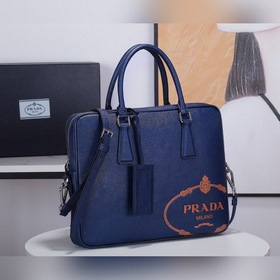 Мужской портфель PRADA, модель 2VE368-6, с тисненым логотипом Ори