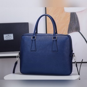 Мужской портфель PRADA, модель 2VE368-6, с тисненым логотипом Ори