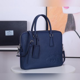 PRADA Saffiano кожаный мужской портфель, ультратонкий, модель 2VE