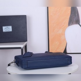 PRADA Saffiano кожаный мужской портфель, ультратонкий, модель 2VE