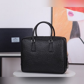 PRADA Модель： P8018 Мужской портфель Изготовлена из кожи страуса