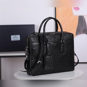 PRADA Модель： 0369 Мужской портфель с узором «страусиная кожа» И