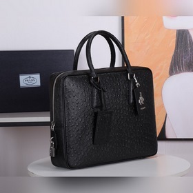 PRADA Модель： P8018 Мужской портфель Изготовлена из кожи страус