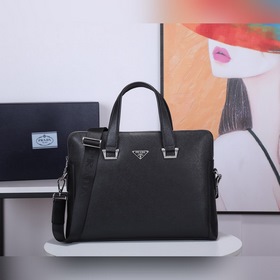 PRADA Модель： 81189-1 Мужской портфель с двумя молниями Кожа с кр