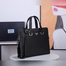 PRADA Модель： 81189-1 Мужской портфель с двумя молниями Кожа с кр