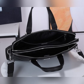 PRADA Модель： 81189-1 Мужской портфель с двумя молниями Кожа с кр