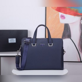 PRADA Модель： 81189-1 Мужской портфель с двумя молниями Кожа с кр