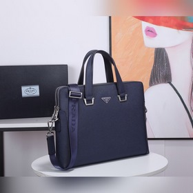 PRADA Модель： 81189-1 Мужской портфель с двумя молниями Кожа с кр