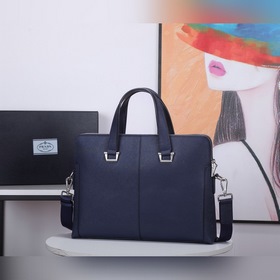 PRADA Модель： 81189-1 Мужской портфель с двумя молниями Кожа с кр