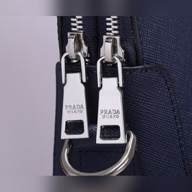 PRADA Модель： 81189-1 Мужской портфель с двумя молниями Кожа с кр