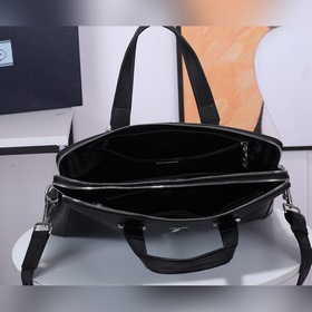 PRADA Модель： 81189-3 Мужской портфель с двумя молниями Кожа с кр