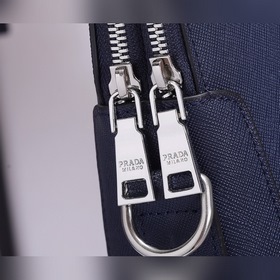 PRADA Модель： 81189-3 Мужской портфель с двумя молниями Кожа с кр