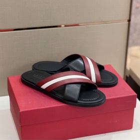 Мужские тапочки Bally из кожи JABIL Сандалии с перекрещивающимися