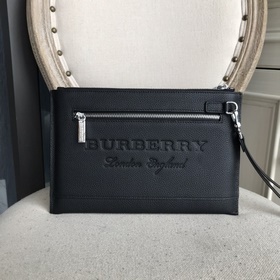 Мужской конверт из импортной кожи Burberry с тисненым логотипом, 