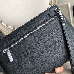 Мужской конверт из импортной кожи Burberry с тисненым логотипом, 