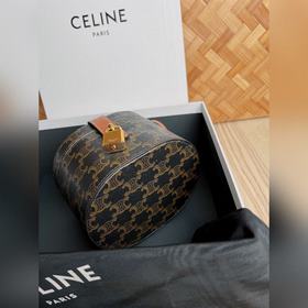 Новинка CELINE | Ретро-косметичка Vanity case в форме овальной су