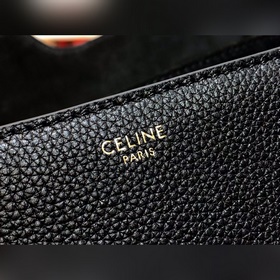 CELINE Soft 16 Мягкая сумка среднего размера из зернистой кожи Ра