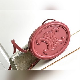 CELINE OVAL CUIR TRIOMPHE Большая гладкая кожаная сумка овальной 