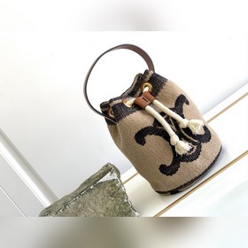 CELINE TEEN CELINE Сумка из ткани кожи с завязками Бежевый / Кор