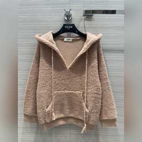 CELINE Свитере с капюшоном из шерсти альпаки Осенний розовый цве
