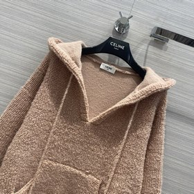 CELINE Свитере с капюшоном из шерсти альпаки Осенний розовый цве