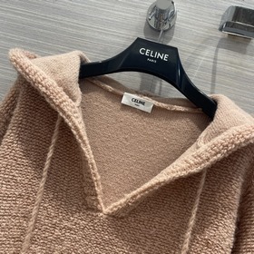 CELINE Свитере с капюшоном из шерсти альпаки Осенний розовый цве