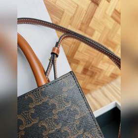 CELINE Triomphe Mini Tote в сочетании с маленьким эльфом выглядит