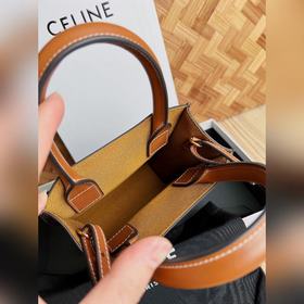 CELINE Triomphe Mini Tote в сочетании с маленьким эльфом выглядит