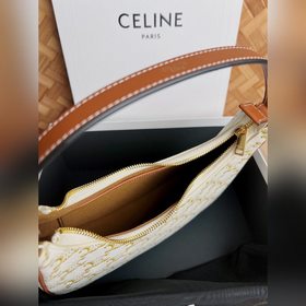 Новая сумка из белого материала CELINE AVA TRIOMPHE Ретро сумка п