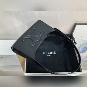 CELINE CUIR TRIOMPHE Гладкая кожаная сумка через плечо с мотивом 