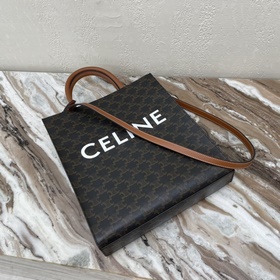 CELINE CABAS TRIOMPHE Маленькая сумка из парусины, вертикальная м